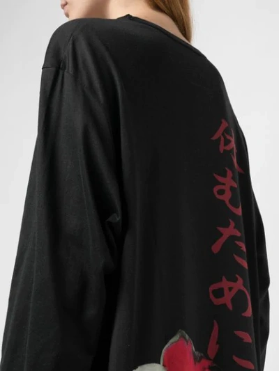 Shop Yohji Yamamoto To Take A Rest Long Sleeved T-shirt In Black