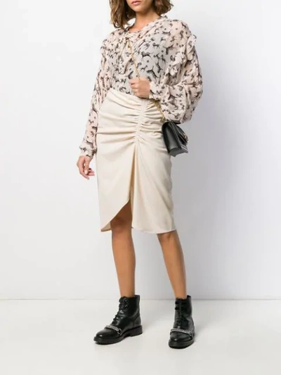 Shop 8pm Animal Print Blouse In Neutrals