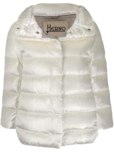 Shop Herno Shiny Padded Puffer Jacket In White