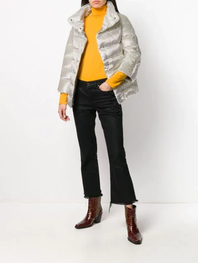 Shop Herno Shiny Padded Puffer Jacket In White