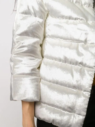 Shop Herno Shiny Padded Puffer Jacket In White