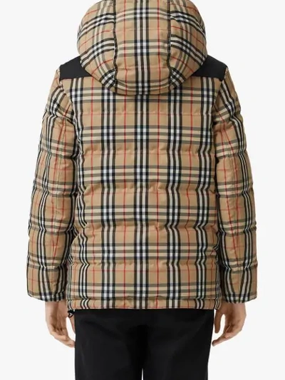Shop Burberry Vintage Check Puffer Jacket In Neutrals