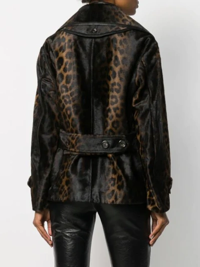 Shop Tom Ford Leopard Print Coat In Brown