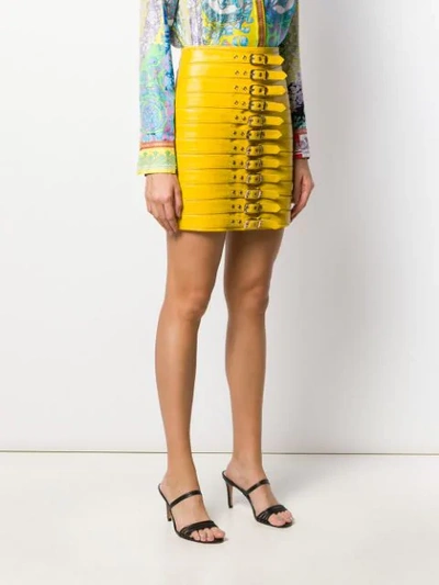 Shop Manokhi Dita Buckled Mini Skirt In Yellow