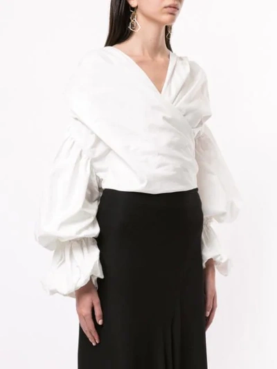 Shop Acler Melross Gathered Shirt In White