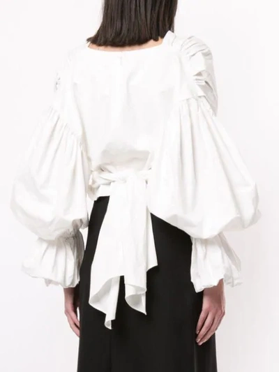 Shop Acler Melross Gathered Shirt In White