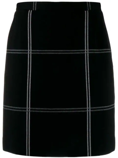 Pre-owned Dolce & Gabbana 1990's Oversized Check Short Skirt In Black