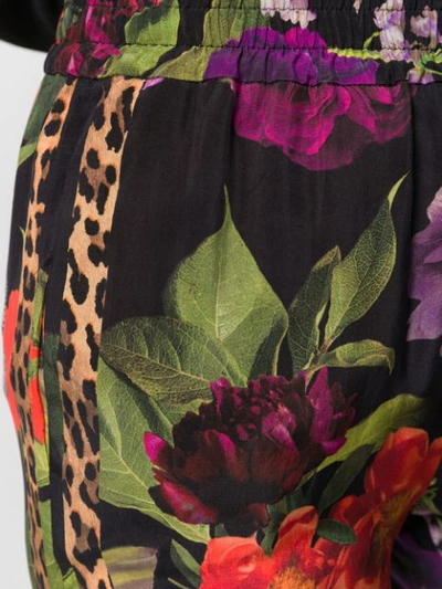 Shop Alice And Olivia Benny Floral Wide Leg Trousers In Black
