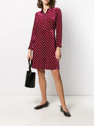 Shop Antonelli Graphic Print Shirt Dress In Red
