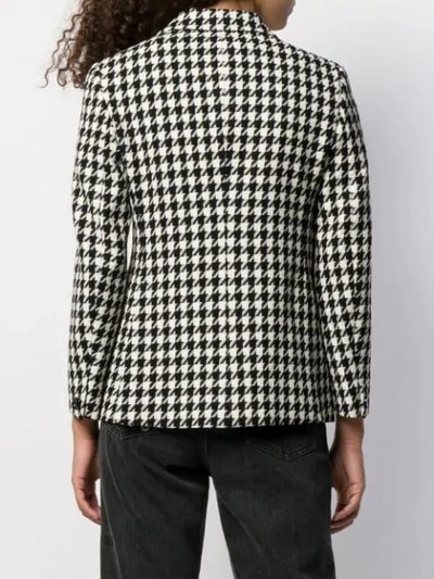 Shop Gucci Houndstooth-print Blazer In Black