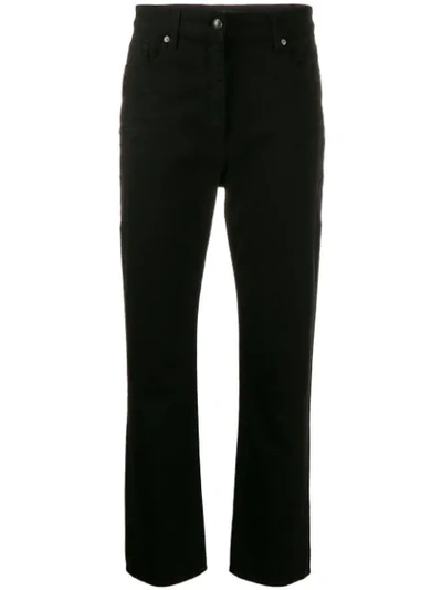 Shop Etro Embroidered Cropped Jeans In 1 Black