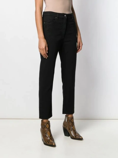 Shop Etro Embroidered Cropped Jeans In 1 Black