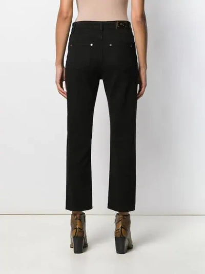 Shop Etro Embroidered Cropped Jeans In 1 Black