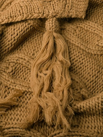 Shop Oscar De La Renta Cable Knit Asymmetric Sweater In Camel