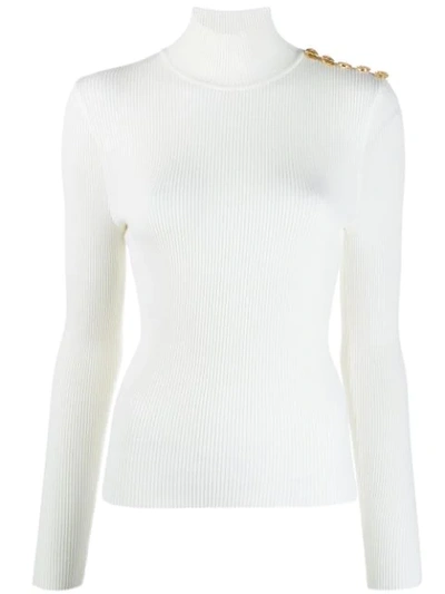 Shop Alexandre Vauthier Ribbed Jumper In Neutrals