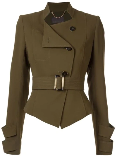 Shop Ginger & Smart Advocate Belted Jacket In Green