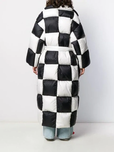 Shop Off-white Checkered Puffer Coat In Black