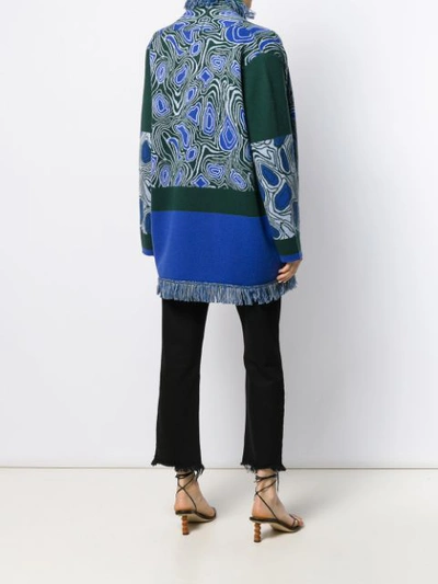Shop Allude Patterned Cardi-coat In Blue