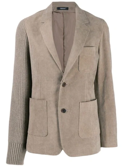 Shop Undercover Corduroy And Knitted Blazer In Neutrals