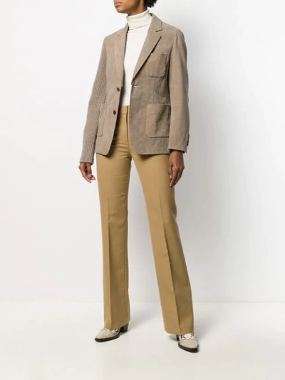 Shop Undercover Corduroy And Knitted Blazer In Neutrals