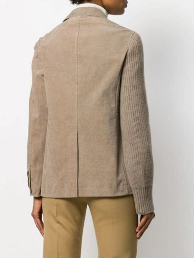 Shop Undercover Corduroy And Knitted Blazer In Neutrals