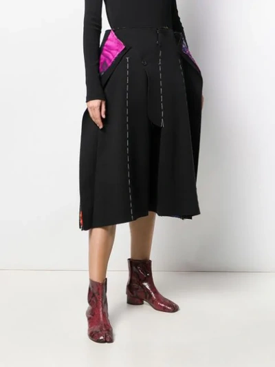 Shop Maison Margiela Oversized Stitched Skirt In Black