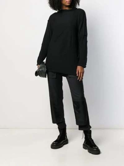 Shop Yohji Yamamoto Exposed Seam Jumper In Black