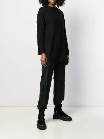 Shop Yohji Yamamoto Exposed Seam Jumper In Black