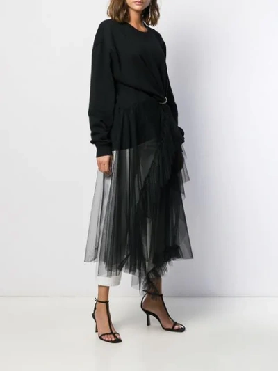 Shop Act N°1 Tulle Panel Dress In Black