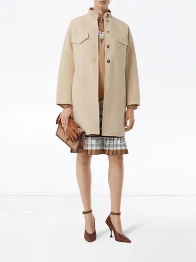 Shop Burberry Wool Cashmere Tailored Coat In Neutrals