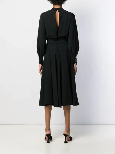 Shop Elisabetta Franchi Tie Waist Dress In Black