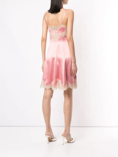 Shop Dolce & Gabbana Flared Lace-panels Dress In Pink