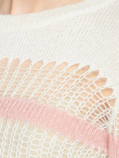 Shop Miu Miu Open-weave Mohair Pullover In White
