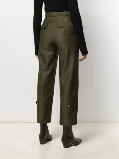 Shop Barbara Bui High Waisted Trousers In Green