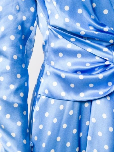 Shop Alessandra Rich Polka Dot Satin Dress In 1733 Light Blue