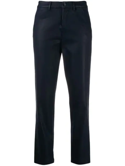 Shop 7 For All Mankind High Waisted Cropped Trousers In Blue