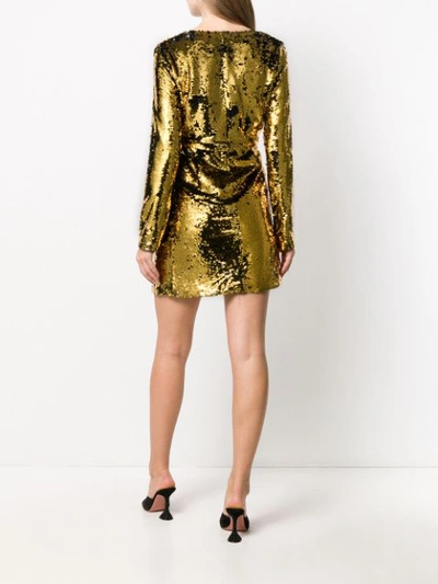 Shop Amuse Sequin Wrap Dress In Gold