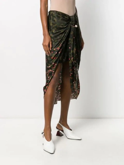 Shop Mother Of Pearl Draped Midi Skirt In Green