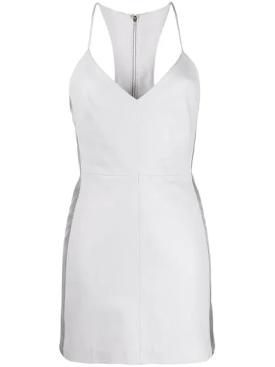 Shop Manokhi Leather Mini Dress In White