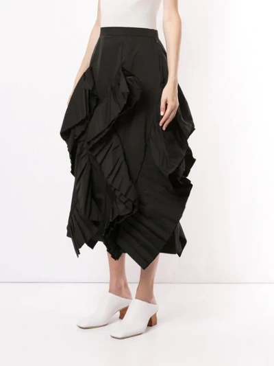 Shop Enföld Pleated Ruffled Skirt In Black