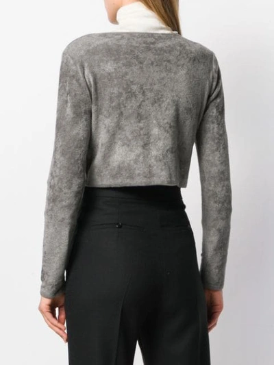 Shop Antonino Valenti Cropped Long-sleeve Cardigan In Grey