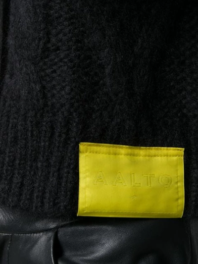 Shop Aalto Cropped Knit Cardigan In Black