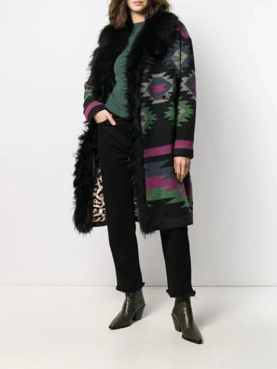 Shop Bazar Deluxe Aztec Wrap Coat In 272  Multicolor