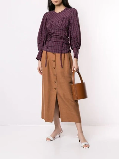 Shop Muller Of Yoshiokubo Koutoubia Pencil Skirt In Brown