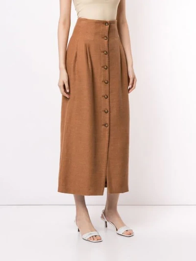 Shop Muller Of Yoshiokubo Koutoubia Pencil Skirt In Brown