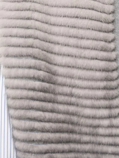 Shop Herno Ribbed Fur Cape In Grey