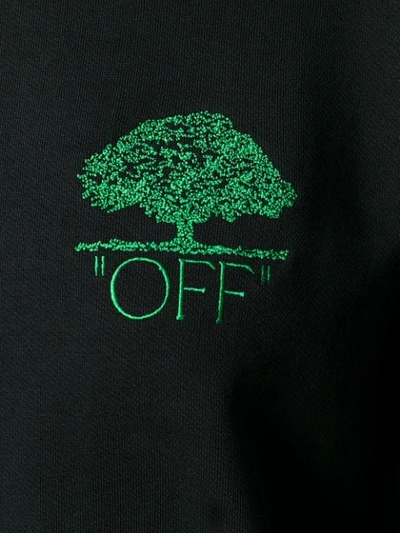 Shop Off-white Tree Embroidered Sweatshirt In Black