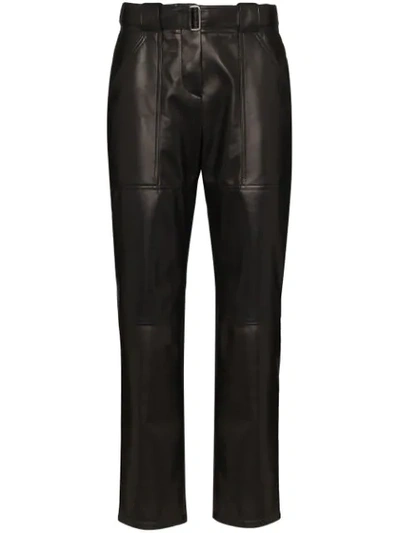 Shop Rosetta Getty High Rise Tapered Trousers In Black