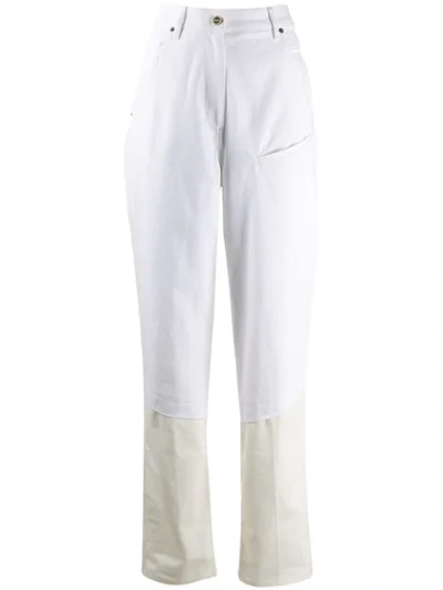 Shop Jacquemus Layered High Waist Jeans In White