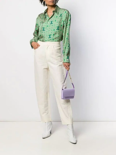 Shop Lanvin Monogram Print Shirt In Green